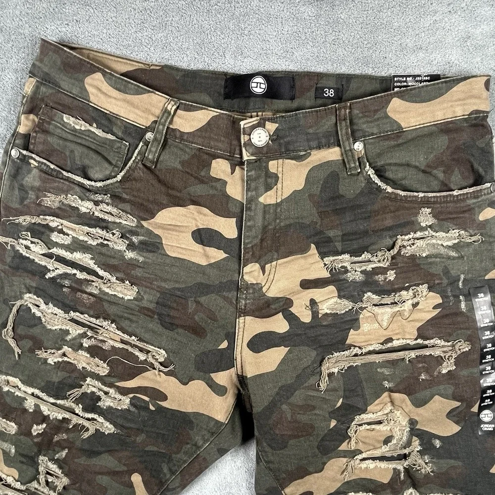 NWT Jordan Craig Tulsa Camo Shorts Men's Distressed Size 38